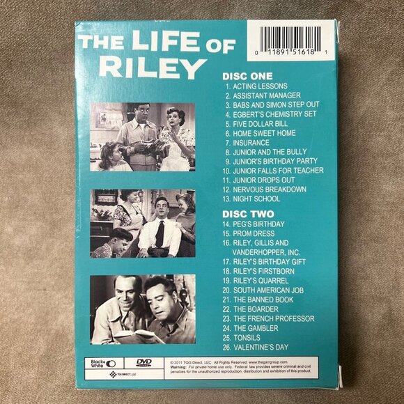The Life of Riley: 26 Episodes (DVD, 2011, 2-Disc Set) - Picture 3 of 3